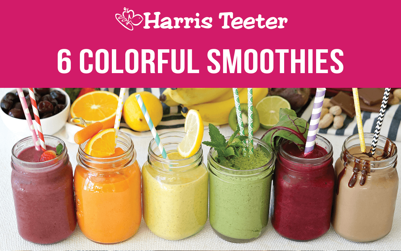 Six Colorful Smoothies